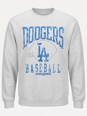LA Dodgers Baseball Crewneck Sweatshirt Men’s Large Gray Blue CSA MLB